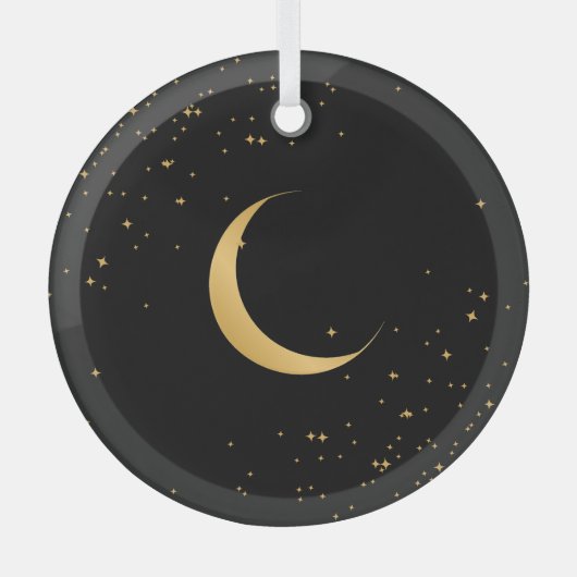 Moon Glass Circle Ornament Aus Glas (Vorderseite)