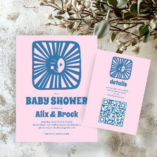 Moon Glow Boho Moderne Niedliche Babydusche Begleitkarte