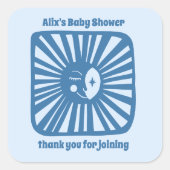 Moon Glow Boho Moderne Niedliche Babydusche CUSTOM Quadratischer Aufkleber (Vorderseite)