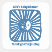 Moon Glow Boho Moderne Niedliche Babydusche CUSTOM Quadratischer Aufkleber (Vorderseite)