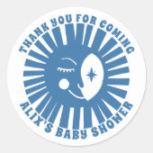 Moon Glow Boho Moderne Niedliche Babydusche CUSTOM Runder Aufkleber (Vorderseite)