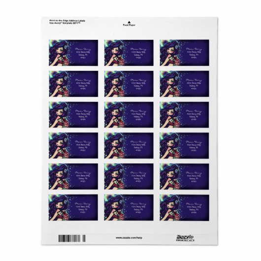 Moon Glow Faiasy Fantasy Art Adressaufkleber (Vorne)
