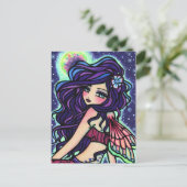 Moon Glow Fairy Fantasy Art Postcard Hannah Lynn Postkarte (Stehend Vorderseite)