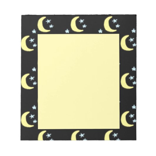 Moon Glow Notepad (schwarz und weich gelb) Notizblock (Vorderseite)