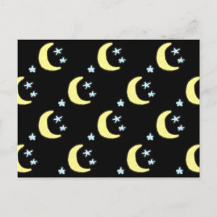 Moon Glow Postcard (schwarz & weich gelb) Feiertagspostkarte