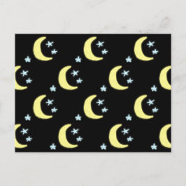 Moon Glow Postcard (schwarz & weich gelb) Feiertagspostkarte