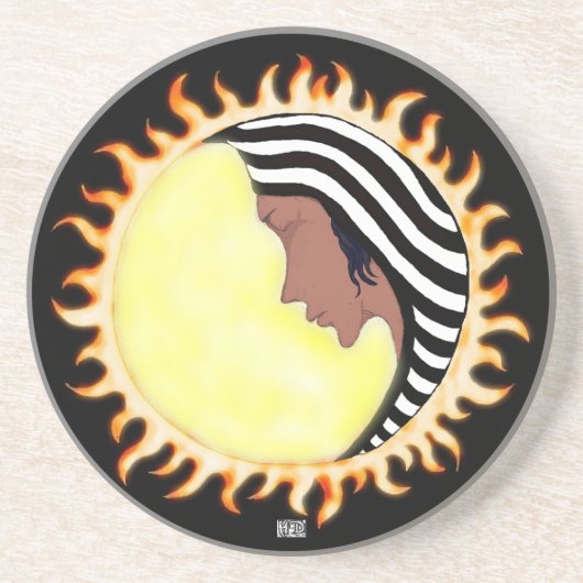 Moon Goddess 2 Sandstein Untersetzer (Vorne)