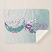 Moon Goddess Aquamarin Boho Dreamcatcher Sinti und Sherpadecke (Vorderseite (Horizontal))