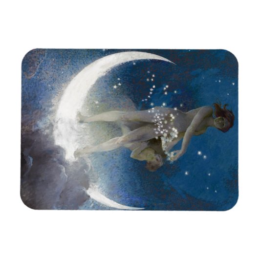 Moon Goddess Bare schneidet Night Stars   Magnet (Horizontal)