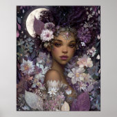 Moon Goddess Black Fantasy Art Black Queen Poster (Vorne)