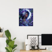 Moon Goddess Black Fantasy Art Black Queen Poster (Heimbüro)