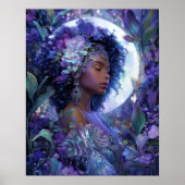 Moon Goddess Black Fantasy Art Black Queen Poster (Vorne)