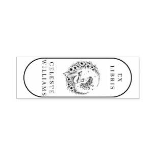 Moon Goddess Blume Moon Ex Libris Briefmarke Permastempel