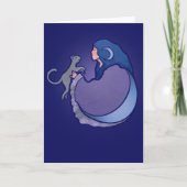 Moon Goddess Cat Hexe Karte (Vorderseite)