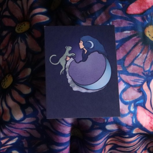 Moon Goddess Cat Hexe Karte