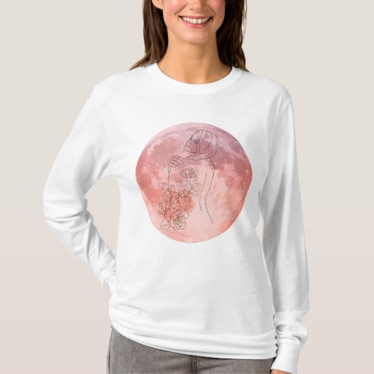 Moon Goddess Celestial Art – Soft Feminine Energy T-Shirt (Vorderseite)