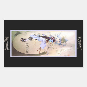 Moon Goddess Chang'e Rett-the-Date-Aufkleber Rechteckiger Aufkleber