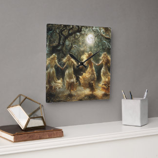 Moon Goddess Dance Clock Quadratische Wanduhr