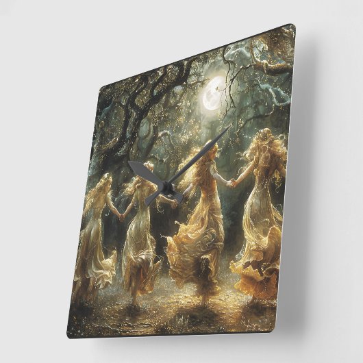 Moon Goddess Dance Clock Quadratische Wanduhr (Winkel)
