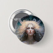 Moon Goddess Fantasy Art Button (Vorne & Hinten)