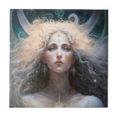Moon Goddess Fantasy Art Fliese (Vorderseite)