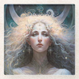 Moon Goddess Fantasy Art Glasuntersetzer