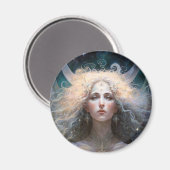 Moon Goddess Fantasy Art Magnet (Vorderseite/Rückseite)