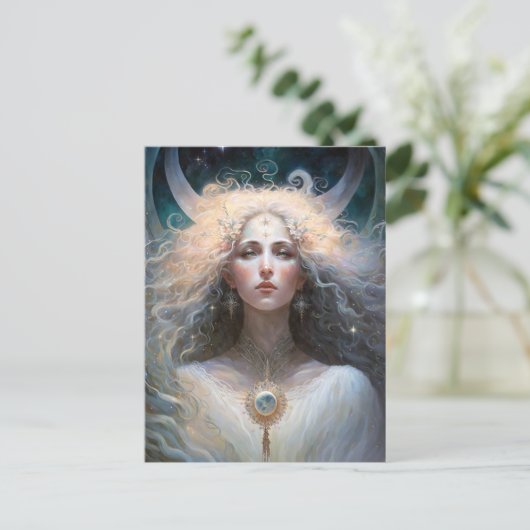 Moon Goddess Fantasy Art Postkarte (Stehend Vorderseite)
