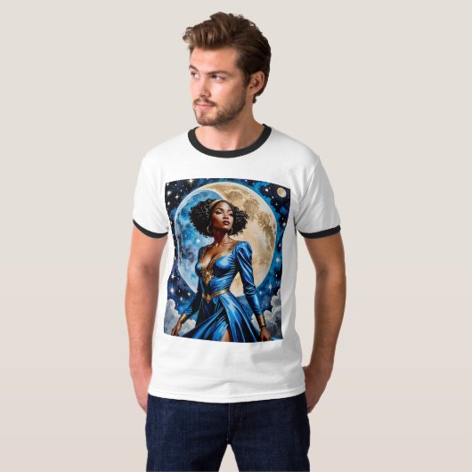 Moon Goddess in Blue Magic TShirt Design (Vorne ganz)