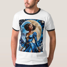 Moon Goddess in Blue Magic TShirt Design