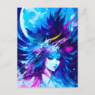 Moon Goddess japanische Fantasie Postkarte