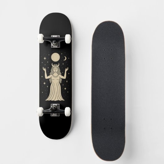Moon Goddess Mystical Magical Skateboard (Vorderseite)