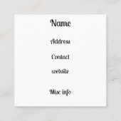 Moon Goddess Quadratische Visitenkarte (Rückseite)