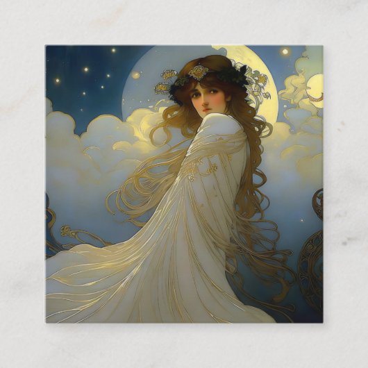 Moon Goddess Quadratische Visitenkarte (Vorderseite)