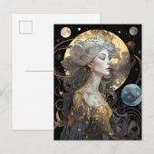 Moon Goddess Queen Fantasy Art Postcard Postkarte (Vorne/Hinten)