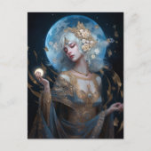 Moon Goddess Queen Fantasy Art Postcard Postkarte (Vorderseite)