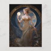 Moon Goddess Queen Fantasy Art Postcard Postkarte (Vorderseite)