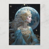 Moon Goddess Queen Fantasy Art Postcard Postkarte (Vorderseite)