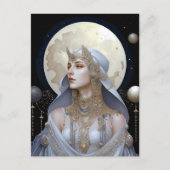 Moon Goddess Queen Fantasy Art Postcard Postkarte (Vorderseite)