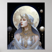 Moon Goddess Queen Fantasy Art Poster (Vorne)