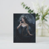 Moon Goddess Queen Fantasy Art Postkarte (Stehend Vorderseite)