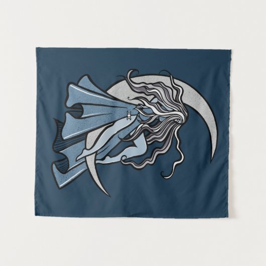 Moon Goddess Wandteppich (Vorderseite (Horizontal))