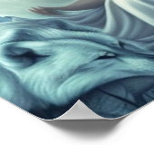 Moon Goddess with Wolf Bowing - Wolf Poster (Ecke)