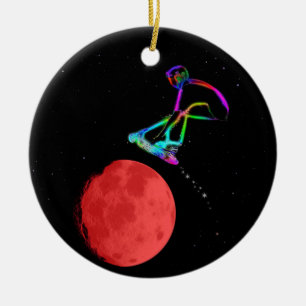 Moon Grabber - Stunt Scooter Rider Keramik Ornament