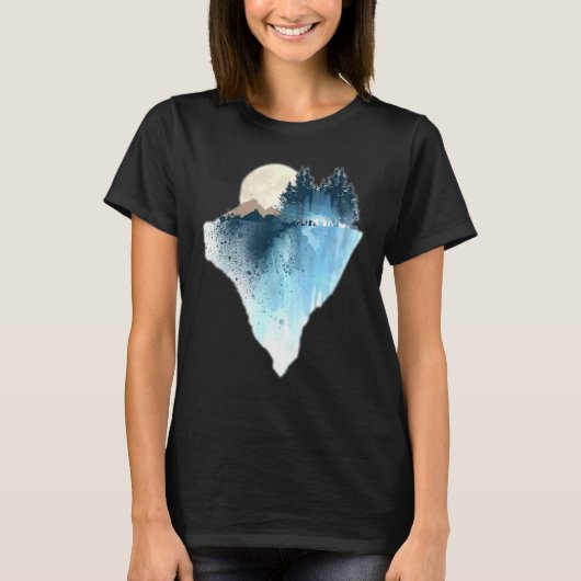 Moon Graphi Nature Moon Design Forest Moon Graphi T-Shirt (Vorderseite)