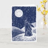 Moon Hare im Schnee Karte (Gelbe Blume)