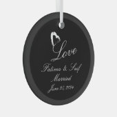 Moon Heart Verheiratet Ornament Hochzeitsgeschenk (Vorderseite Rechts)