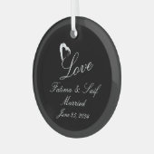 Moon Heart Verheiratet Ornament Hochzeitsgeschenk (Vorderseite links)
