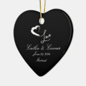 Moon Heart Verheiratet Ornament Hochzeitsgeschenk (Links)