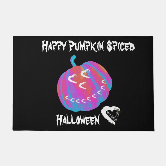 Moon Hearts Halloween Pumpkin Door Mat Fußmatte (Vorderseite)